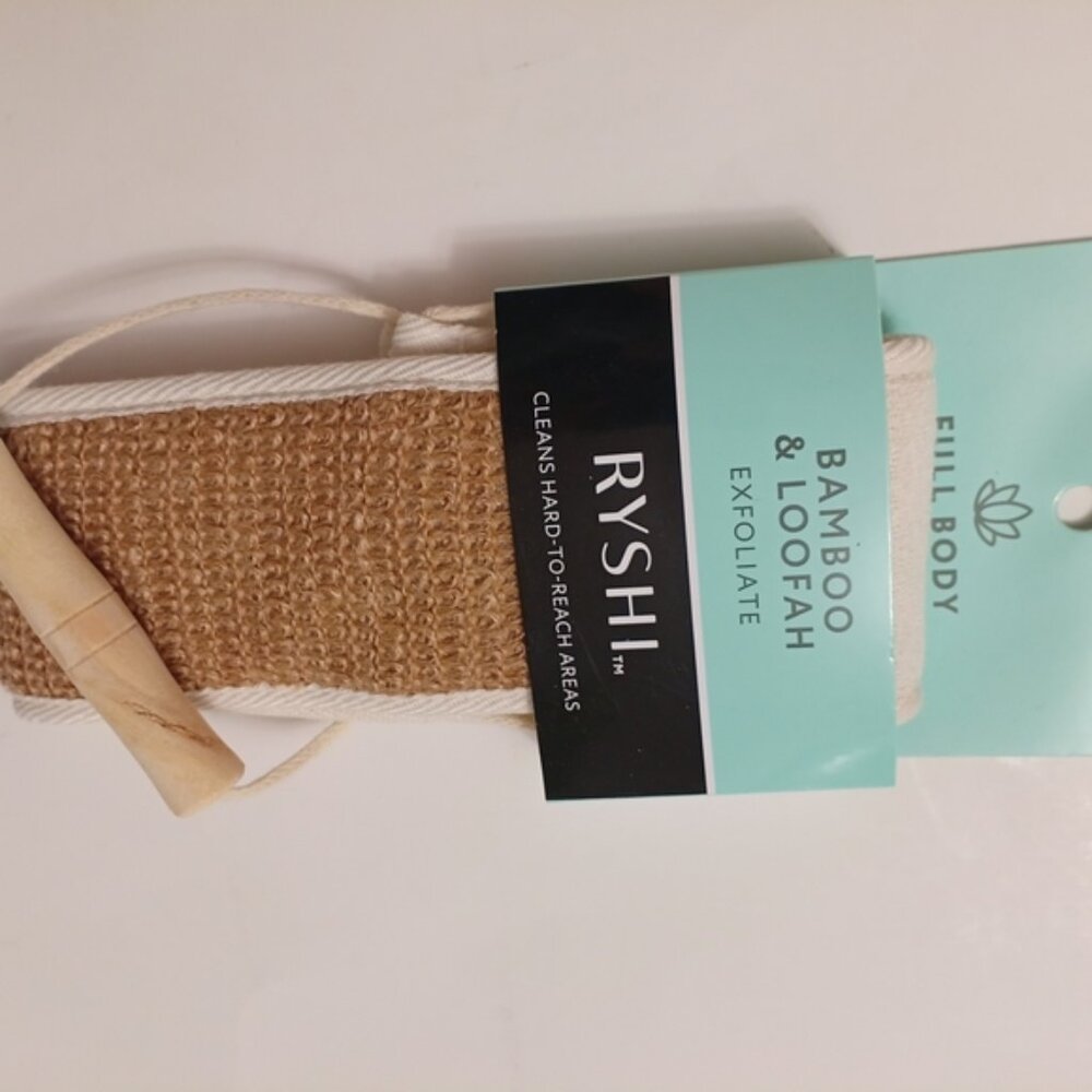 Ryshi Bamboo & Loofah Exfoliating Full Body Scrubber Strap